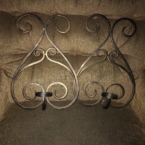 ⭐️4/$20 Set of 2 bronze metal wall sconces